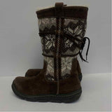 Clarks Size 6.5 Women's Brown-Tan Patchwork Shearling Boots