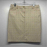 J.McLaughlin Size M-10 Women's Tan-White Houndstooth Skirt