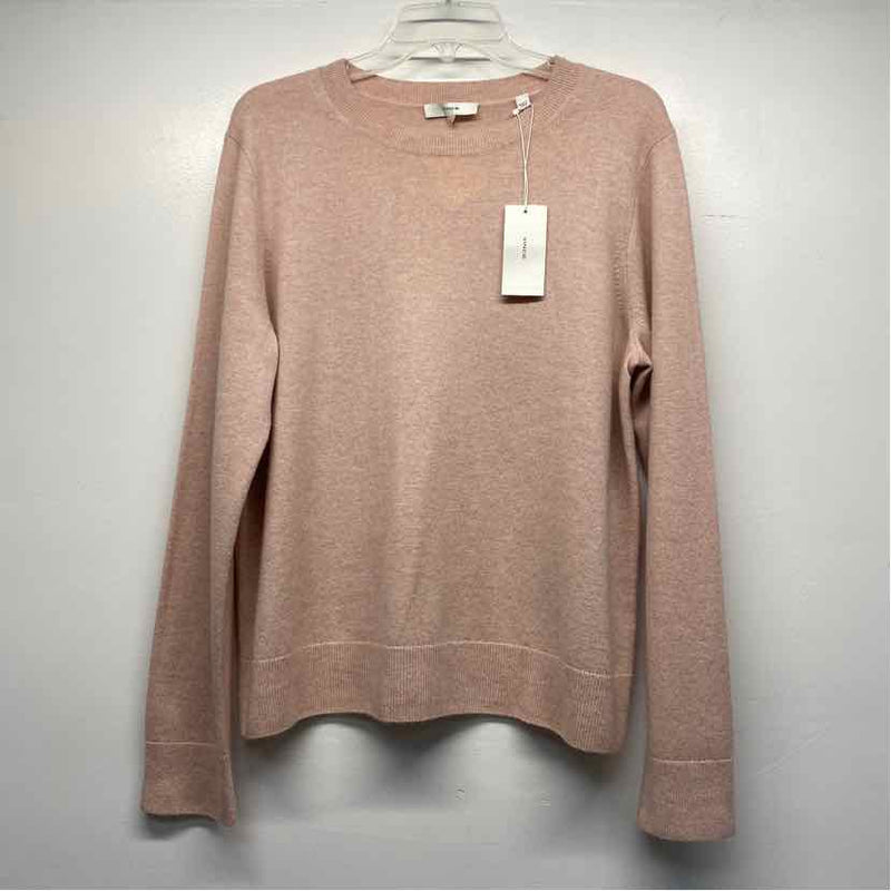 Vince Size Xl Women's Light Pink Solid Pullover Sweater