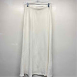 Franne Golde Size M-8 Women's White Solid A Line-Maxi Skirt