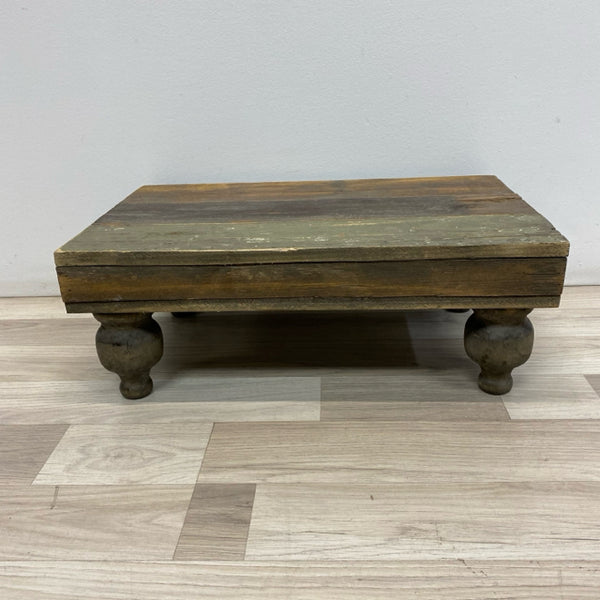 Footed Brown Wood Stand