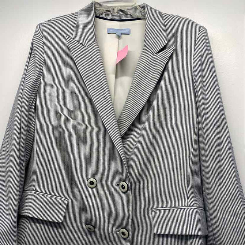 Antonio Melani Women's Size 16-XXL Blue-White Stripe Double Breasted Jacket