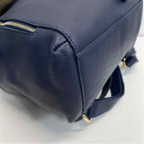 Levenger Navy Leather Solid Backpack Handbag