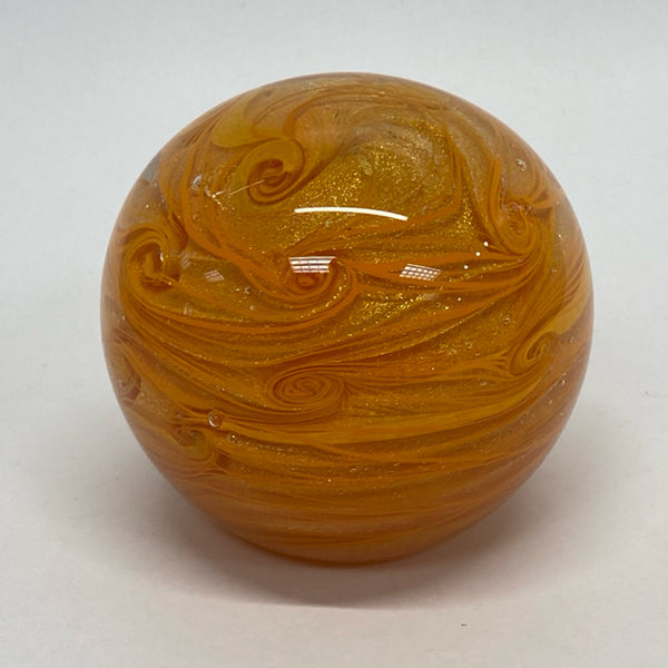 Glass Eye Studio Orange Glass Sphere Paperweight