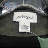 Peck & Peck Women's Size L Green Solid Maxi Cardigan Vest