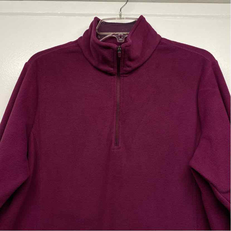 Lands' End Women's Size L Purple Solid Pullover Fleece