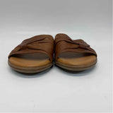 Miz Mooz Size 37-6.5 Women's Brown Solid Slip On Sandals