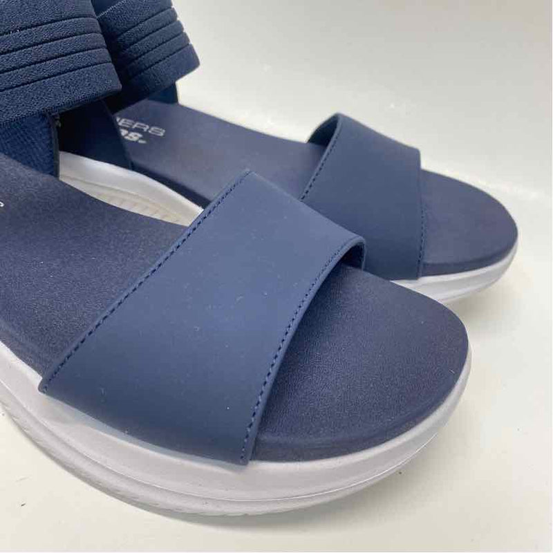 Skechers Size 7 Women's Navy Solid Strappy Sandals