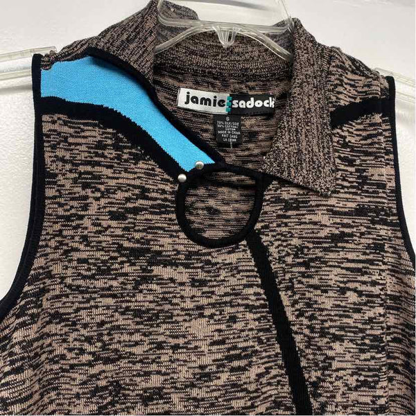 Jamie Sadock Size S Women's Brown-Black Pattern Asymmetrical Sleeveless Top