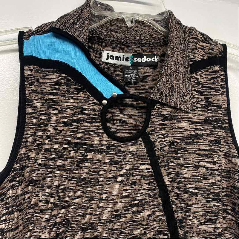 Jamie Sadock Size S Women's Brown-Black Pattern Asymmetrical Sleeveless Top