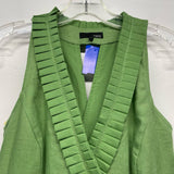 Next Size 12-M Women's Green Solid Faux Wrap Dress