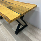 Handmade Pedestal Pine Bench