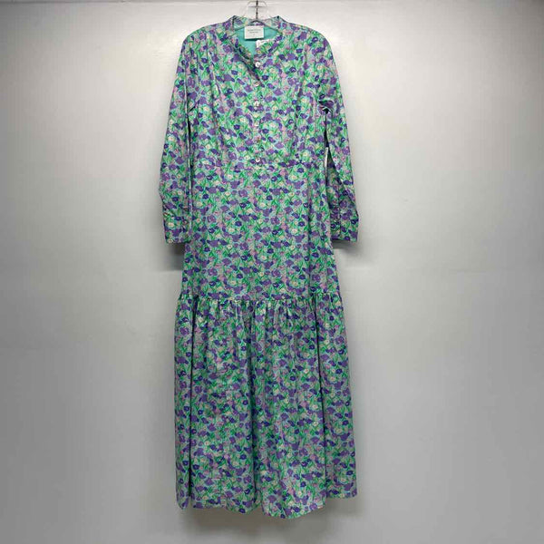 Hyacinth House Size M Women's Green-Purple Floral Maxi Dress