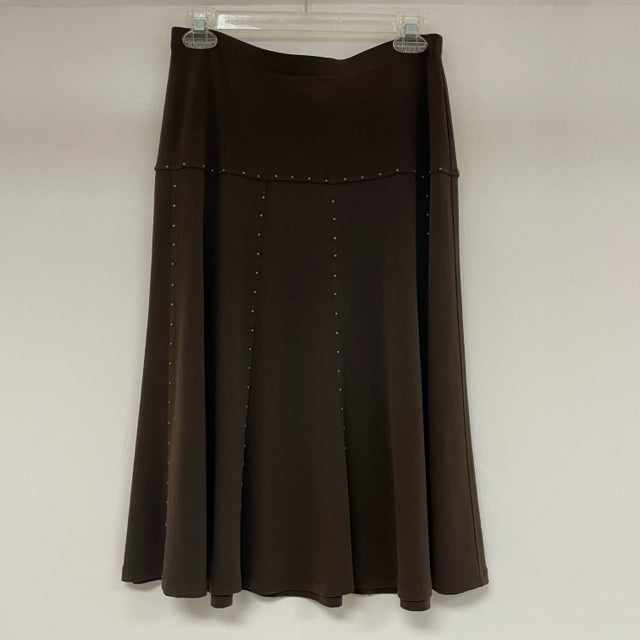 Michael Michael Kors Size S-4 Women's Chocolate Studs Bell- Below knee Skirt