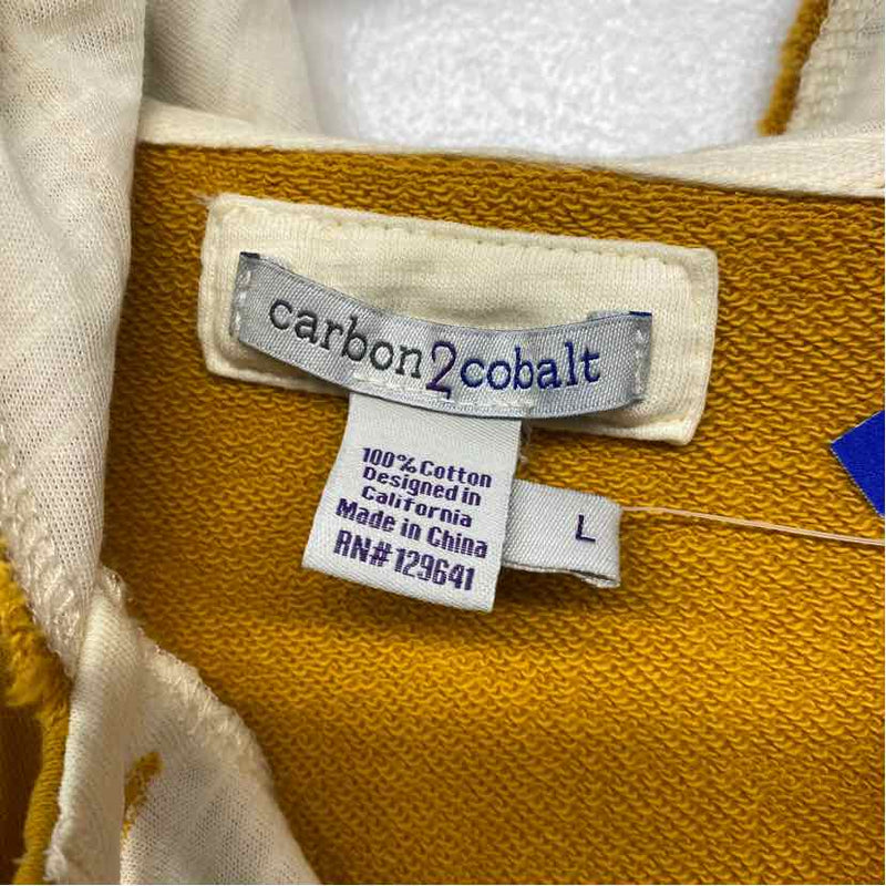 Carbon 2 Cobalt Women's Size L Yellow Solid Button Up Sweatshirt