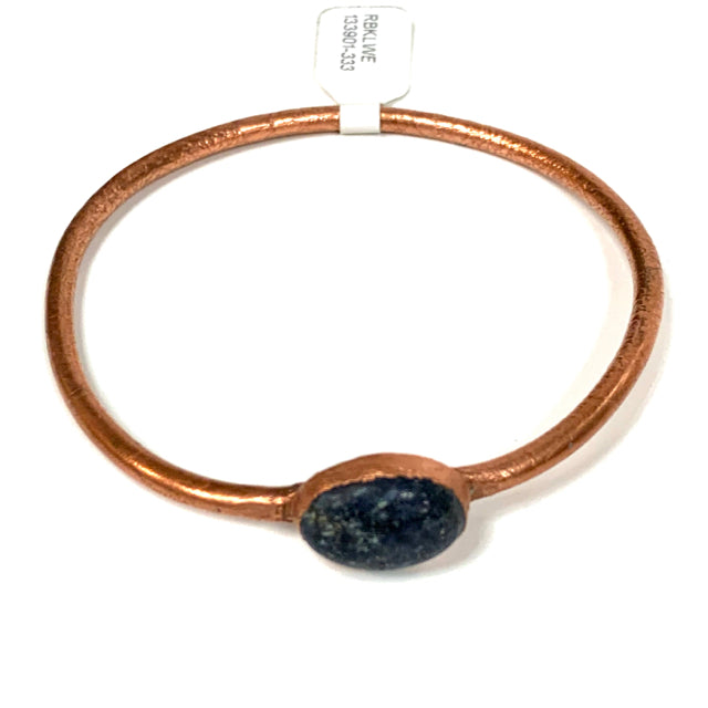 Bangle Copper Oval Lapis Bracelet