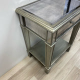 Side Silver Wood-Mirror Table