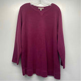 Woman Within Size XL-L Women's Cranberry Spiral Pullover Sweater