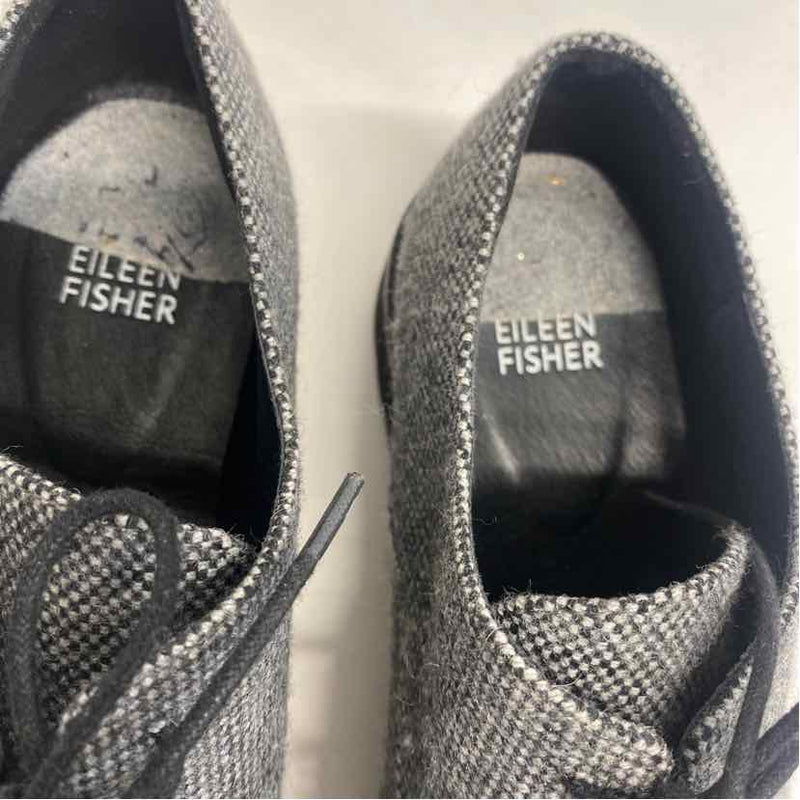 Eileen Fisher Size 7.5 Women's Gray Tweed Lace Up Shoes