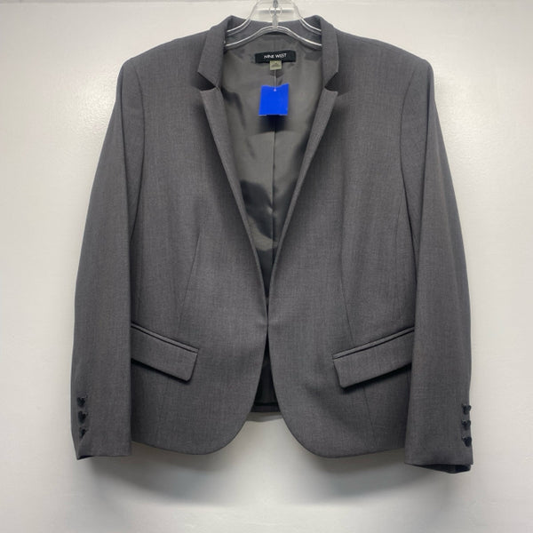 Nine West Women's Size 10-M Gray Tweed Single Button Jacket