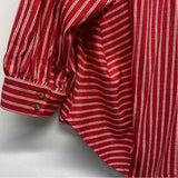 Grey State Size M Women's Red-White Stripe Button Up Shirt