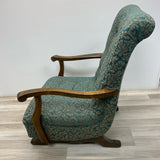 Teal-Tan Tapestry Rocking Chair