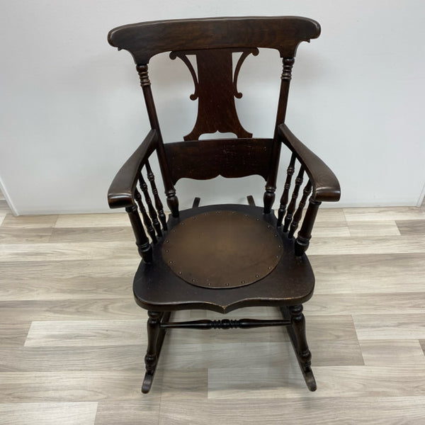 Antique Brown Wood Rocking Chair