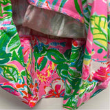 Lilly Pulitzer Size L Women's Pink-Multi Floral Halter Top and Pull OnMaxi Skirt