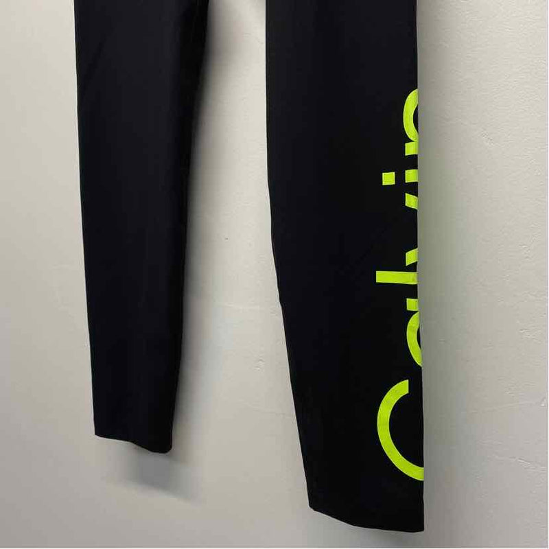 Calvin Klein Performance Size M Women's Black Logo Leggings Activewear Pants