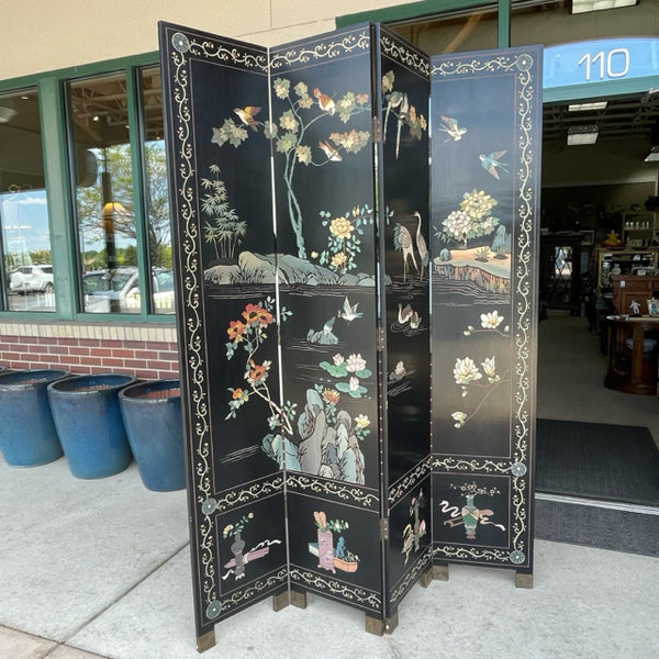 Oriental Black-Multi Wood Room Divider