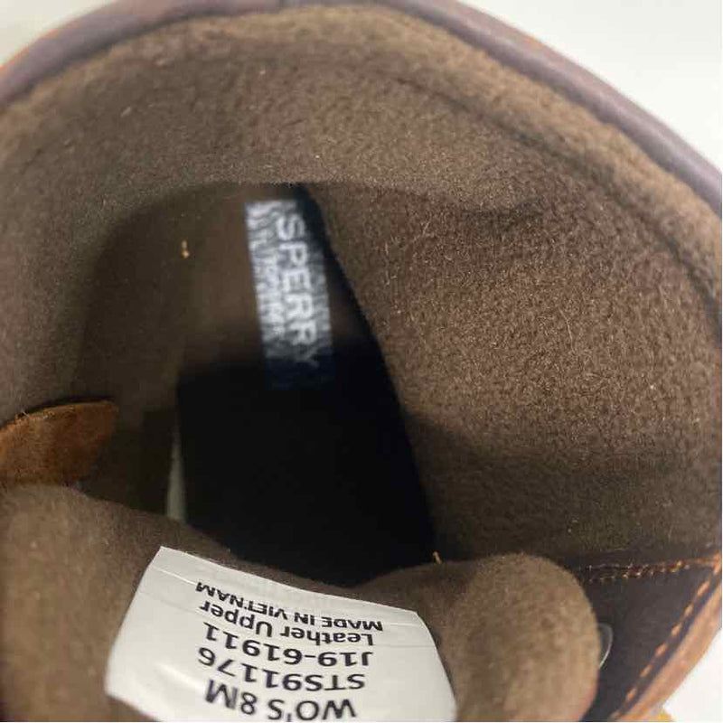 Sperry Top-Sider Size 8 Women's Brown Solid Lace Up Booties
