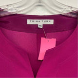 Trina Turk Size M Women's Fuchsia Solid V Neck Blouse
