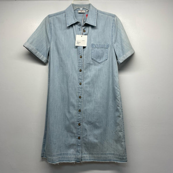 Adriano Goldschmied Size M Women's Light Blue Washed Button Up Dress