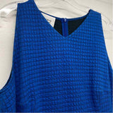 Akris Punto Size 14-L Women's Blue Pattern Sheath Dress