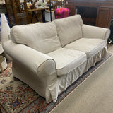 Ikea Beige Fabric Solid Loveseat