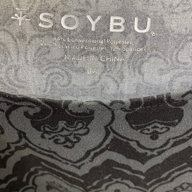 Soybu Size M Women's Black-Gray Pattern A Line Dress