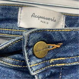 Acquaverde Size 27-0 Women's Blue Washed Flare Hem Jeans