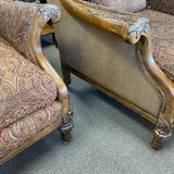Century Brown Fabric Pattern Arm Chair