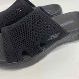 Skechers Goga Mat Size 7 Women's Black Cut Out Slip On Sandals