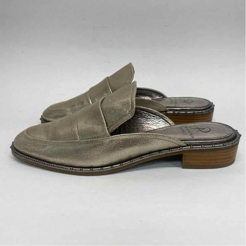 Adrianna Papell Size 8 Women's Gold Shimmer Mules Shoes
