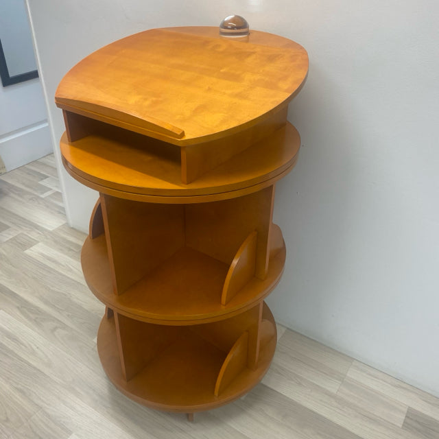 Brown Wood Carousel  Bookshelf Display