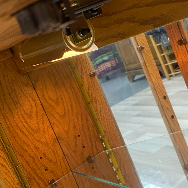 Natural Wood-Glass Curio Cabinet