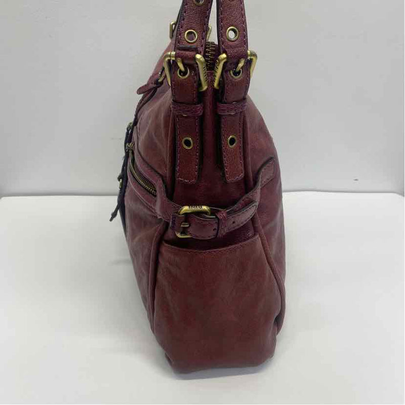 Gianni Bini Purple Distressed Leather Shoulder Handbag