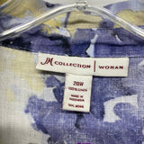 JM Collection Size 20-2x Women's Purple-Multicolor Floral Button Up Blouse