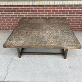 Arhaus Furniture Brown Wood-Metal Coffee Table