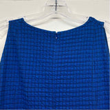 Akris Punto Size 14-L Women's Blue Pattern Sheath Dress