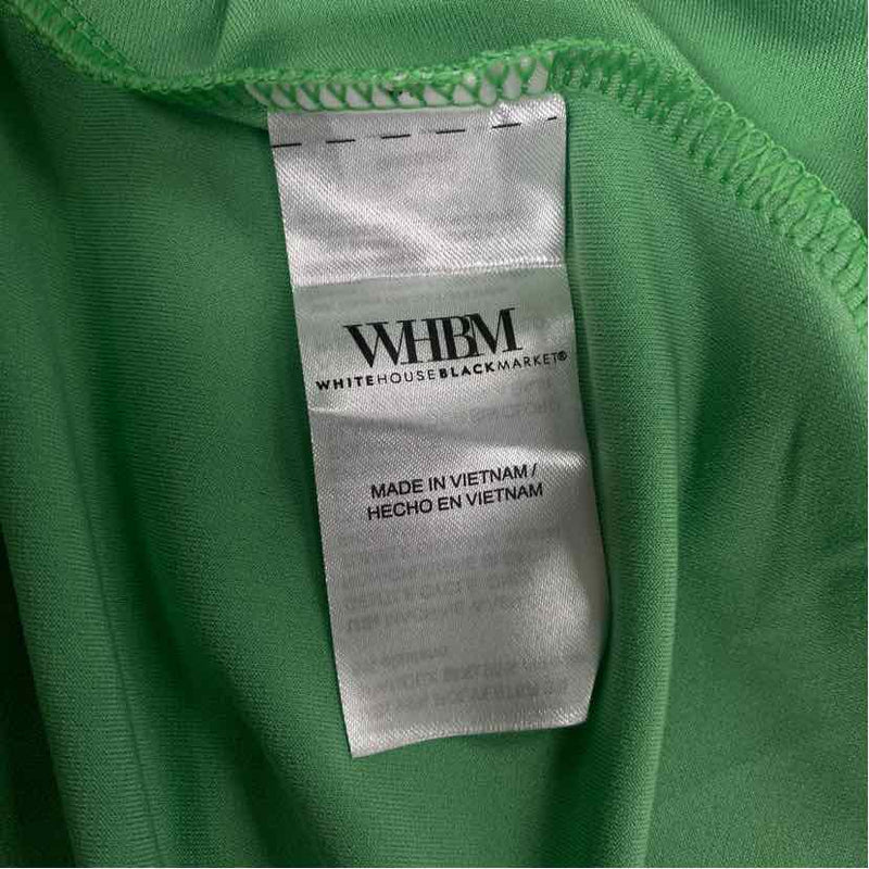 White House Black Market Size M Women's Green Solid Fit And Flare Dress