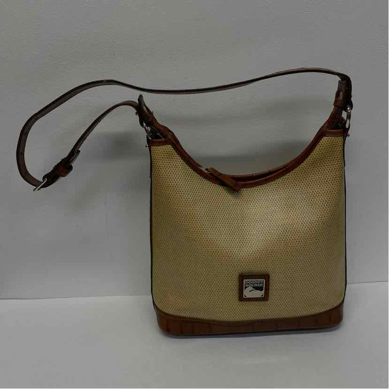 Dooney & Bourke Tan-Brown Leather Pattern Shoulder Handbag