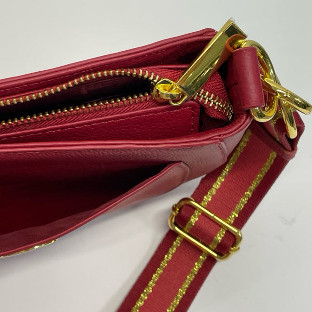 Joy Red Pebbled Leather Crossbody Handbag