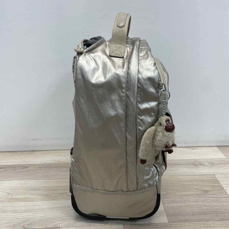 Kipling Gold Fabric Shimmer Backpack